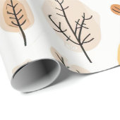 紅葉と自然要素のパターン ラッピングペーパー (ロールコーナー)