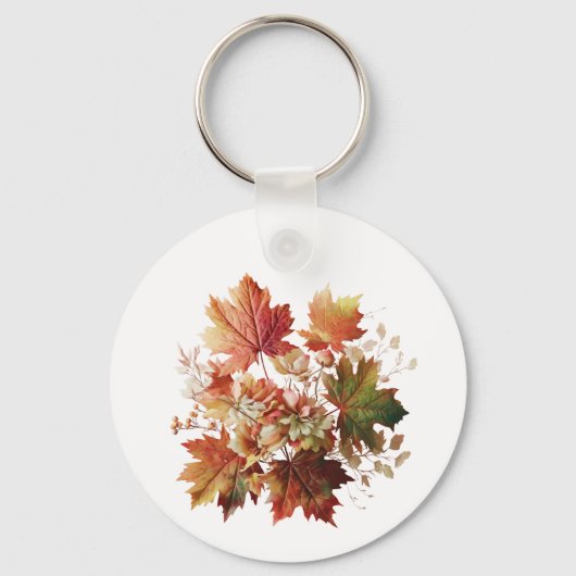 紅葉と花秋ブーケアート キーホルダー (正面)