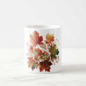 紅葉と花秋ブーケアート コーヒーマグカップ (中央)