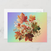 紅葉と花秋ブーケアート ポストカード (正面/裏面)