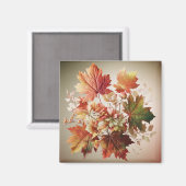 紅葉と花秋ブーケアート マグネット (正面/裏面)