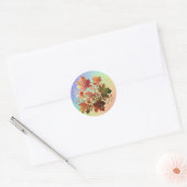紅葉と花秋ブーケアート ラウンドシール (封筒)