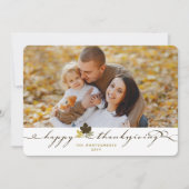 紅葉と華やかな幸せな感謝祭の写真 シーズンカード (正面)