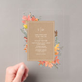 紅葉と落ち葉の秋の結婚式の招待状 アクリル招待状 (インサイチュ (ポータブル))