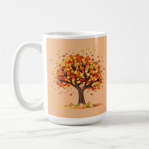 紅葉と落下離れ コーヒーマグカップ