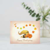 紅葉と豊作の角　感謝祭のポストカード ポストカード (スタンド正面)