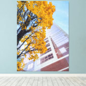 紅葉と超高層ビル キャンバスプリント (インサイチュ (ウッドフロア))