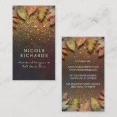 紅葉と金ゴールドグリッターシャインヴィンテージ エレガント 名刺 (正面/裏面)