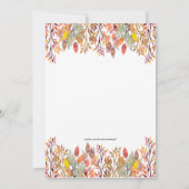 紅葉と金ゴールド感謝祭の友情 招待状 (裏面)