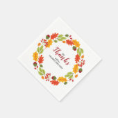 紅葉と開花感謝祭ディナー スタンダードカクテルナプキン (角)