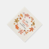 紅葉と開花感謝祭ディナー スタンダードカクテルナプキン (角)
