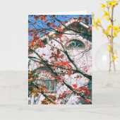 '紅葉と青空'グリーティ空白のングカード カード (黄色い花)