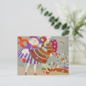 紅葉と風/ファッション衣装デザイナー ポストカード (スタンド正面)