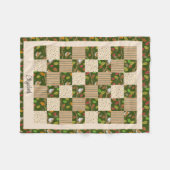 紅葉と鳥の名前をカスタムする フリースブランケット (正面(横))
