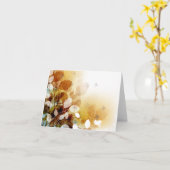 紅葉と鳥の秋のノート空白のカード カード (黄色い花)