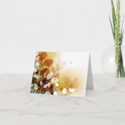 紅葉と鳥の秋のノート空白のカード カード (正面)