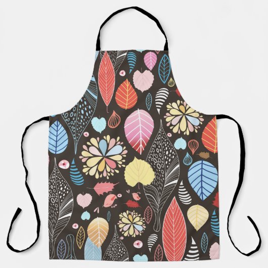 紅葉と鳥。 エプロン (正面)