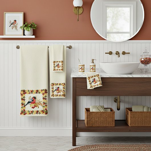 紅葉と鳥 バスタオルセット