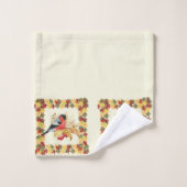 紅葉と鳥 バスタオルセット (ウォッシュタオル)