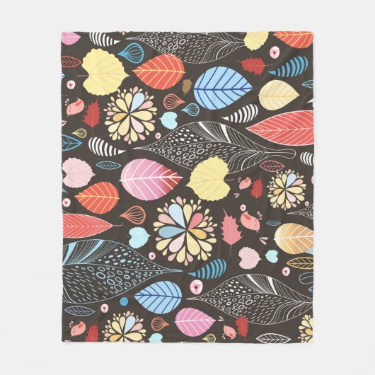 紅葉と鳥。 フリースブランケット (正面)