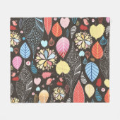 紅葉と鳥。 フリースブランケット (正面(横))