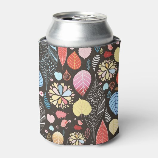 紅葉と鳥。 缶クーラー (缶正面)