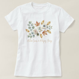 紅葉と麻雀の風 優雅なレトロデザイン Tシャツ