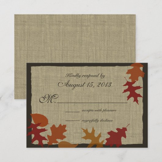 紅葉とBurlap RSVP (正面/裏面)