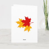 紅葉に彩られた結婚式の感謝を伝えるカード サンキューカード (裏面)