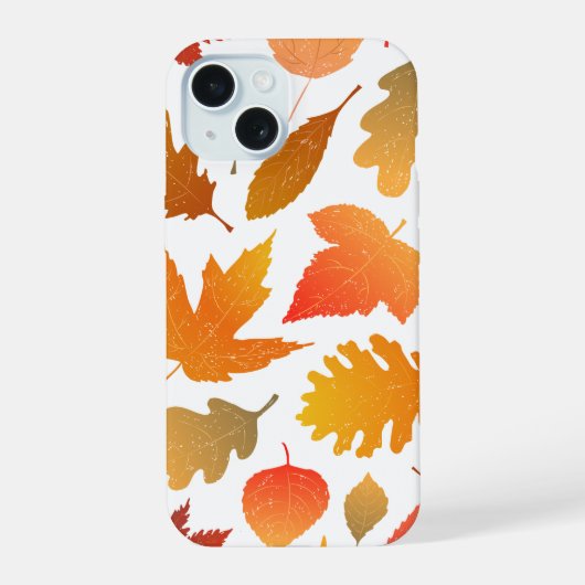 紅葉に恋して – あたたかな葉っぱの模様 iPhone 15ケース (裏面)