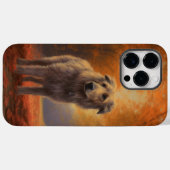 紅葉に戯れるウルフハウンドにインスパイアされたデザイン Case-Mate iPhoneケース (裏面 (横))