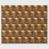 紅葉に浮かぶ白ワインのグラス ラッピングペーパー (フラット)