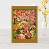 紅葉のあいさつ空白のカード カード (黄色い花)