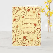 紅葉のいとこの誕生日 カード (黄色い花)