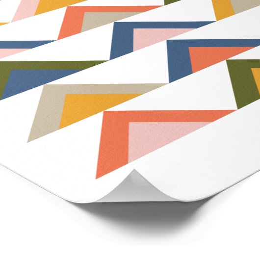 紅葉のかわいい自然幾何学模様 ポスター (角)