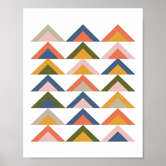 紅葉のかわいい自然幾何学模様 ポスター (正面)