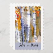 紅葉のアスペン ツリー カスタム ウェディング 招待状 (正面/裏面)