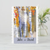 紅葉のアスペン ツリー カスタム ウェディング 招待状 (スタンド正面)