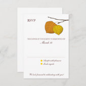 紅葉のアスペン ペア RSVP 返信カード (正面/裏面)