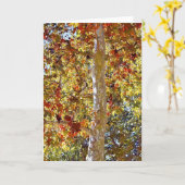 紅葉のイロハカエデの芸術ノートカード カード (黄色い花)