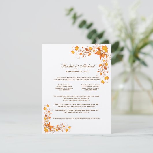 紅葉のウェディングステイカード エンクロージャーカード (スタンド正面)