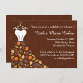 紅葉のウェディングドレスのブライダルシャワー 招待状 (正面/裏面)