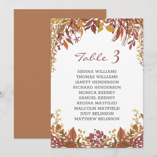 紅葉のウェディング席札 招待状 (正面/裏面)