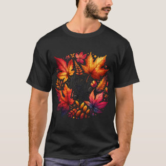 紅葉のウォーターカラーパンプキン 可愛い秋の装い Tシャツ