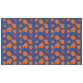 紅葉のオレンジカエデの木の青い休日のパーティ テーブルクロス (正面(横))