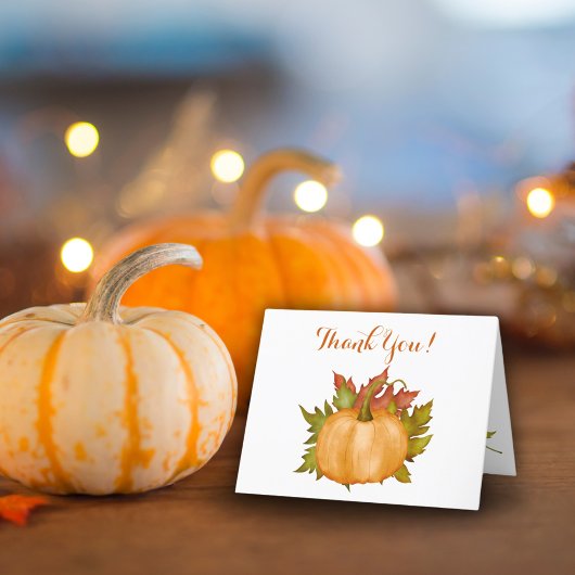 紅葉のオレンジ色の秋の赤ちゃん歓迎会 サンキューカード