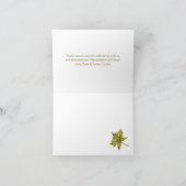 紅葉のオレンジ色の秋の赤ちゃん歓迎会 サンキューカード (内部)