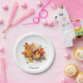 紅葉のカスタマイズが可能 ペーパープレート (パーティー)