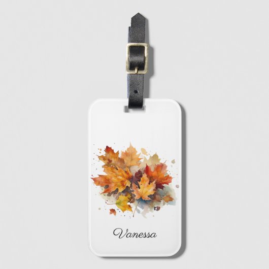紅葉のカスタマイズが可能 ラゲッジタグ (正面縦)