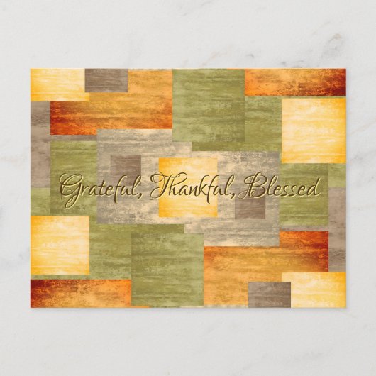 紅葉のカラーブロック ポストカード (正面)